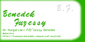benedek fuzessy business card